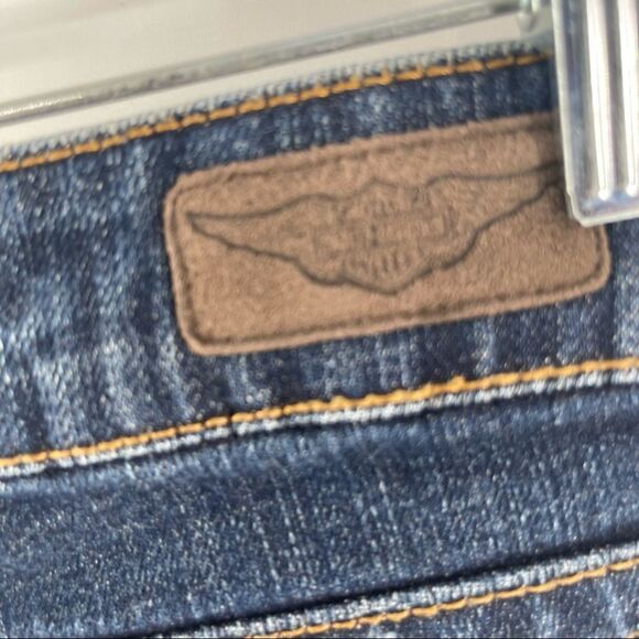 Harley Davidson blue jeans denim pants 10 long EUC bootcut low rise - Picture 10 of 16